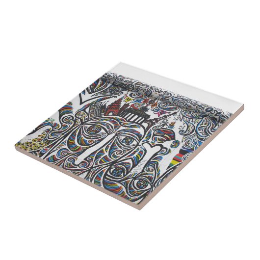 East Berlin Wall Graffiti Tegeltje (Zijkant)