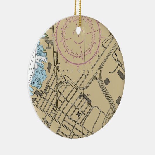 East Boston MA Chart Keramisch Ornament (Rechts)