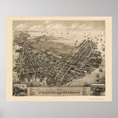 East Boston, MA Panoramic Map - 1879 Poster (Voorkant)