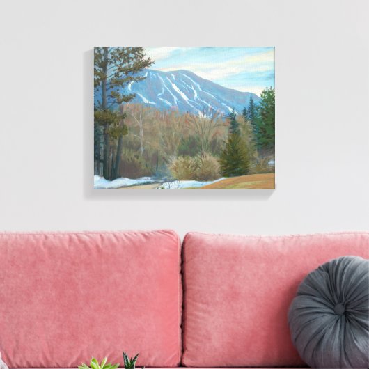 East Burke Vermont Berg in de winter Canvas Afdruk (Insitu (Woonkamer))