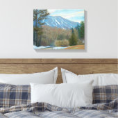 East Burke Vermont Berg in de winter Canvas Afdruk (Insitu (Slaapkamer))