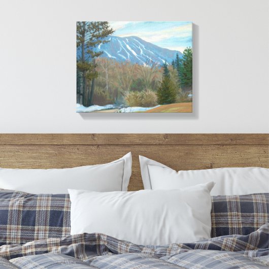 East Burke Vermont Berg in de winter Canvas Afdruk (Insitu (Slaapkamer))