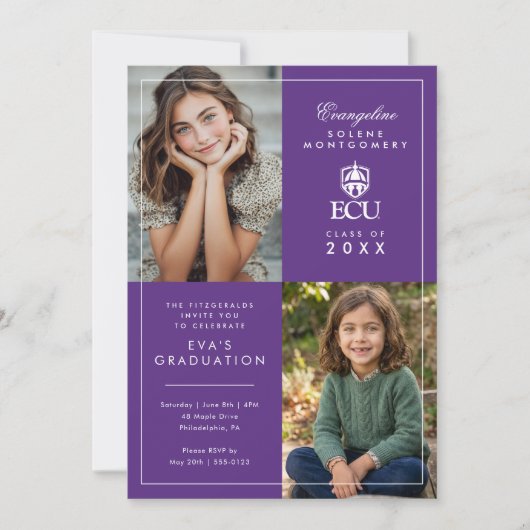 East Carolina University Afstuderen Kaart (Voorkant)