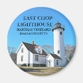 East Chop Lighthouse, Massachusetts Round Magnet (Voorkant)