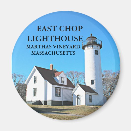 East Chop Lighthouse, Massachusetts Round Magnet (Voorkant)