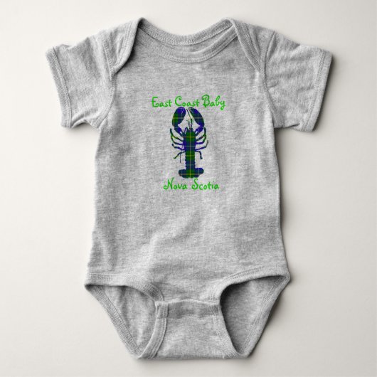 East Coast Baby Lobster Nova Scotia tartan Canada Romper (Voorkant)