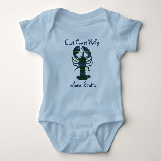 East Coast Baby Lobster Nova Scotia tartan Canada Romper (Voorkant)