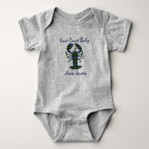 East Coast Baby Lobster Nova Scotia tartan Canada Romper