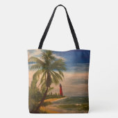 East Coast Beach and Lighthouse, van Gary Poling Tote Bag (Achterkant)