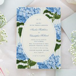 East Coast Blau Hortensia Tuin Bruiloft Kaart