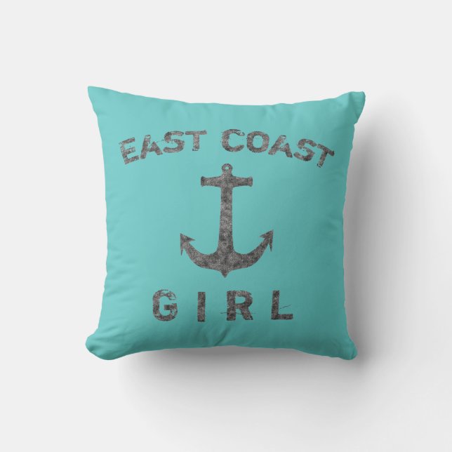 East Coast Girl Ocean Blues Kussen (Voorkant)