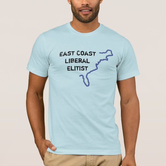 East Coast Liberal Elitist - Blue S/S T-shirt (Voorkant)