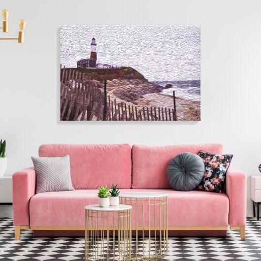 East Coast Lighthouse Canvas (Insitu (Woonkamer))