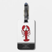 East Coast Lobster in Red en Maine Word Custom Bagagelabel (Achterkant verticaal)