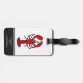 East Coast Lobster in Red en Maine Word Custom Bagagelabel (Achterkant horizontaal)