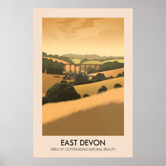 East Devon AONB Travel Poster (Voorkant)