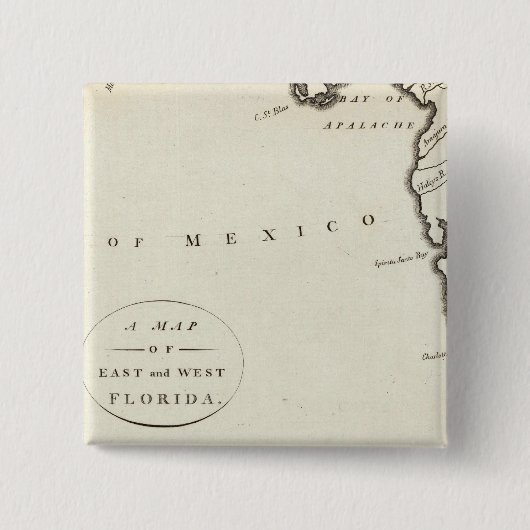 East en West Florida Vierkante Button 5,1 Cm (Voorkant)