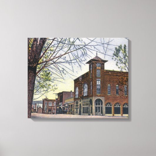 East End Uitzicht of Main StreetKlamath Herfsten, Canvas Afdruk (Voorkant)