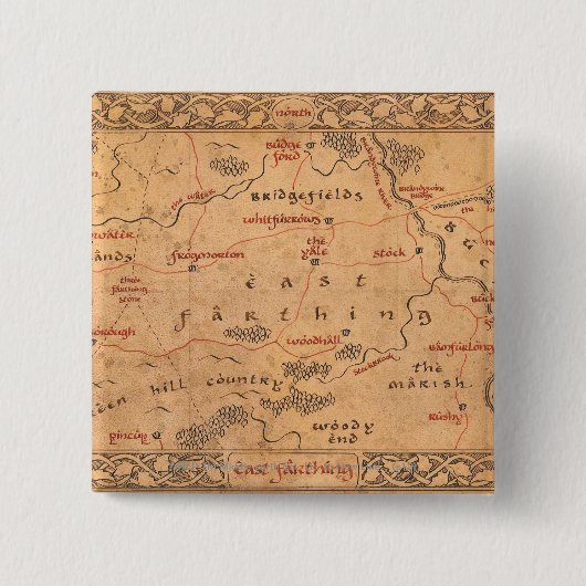 East Farthing Vierkante Button 5,1 Cm (Voorkant)