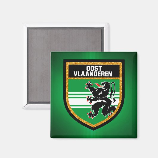 East Flanders-vlag Magneet (Voorkant / Achterkant)