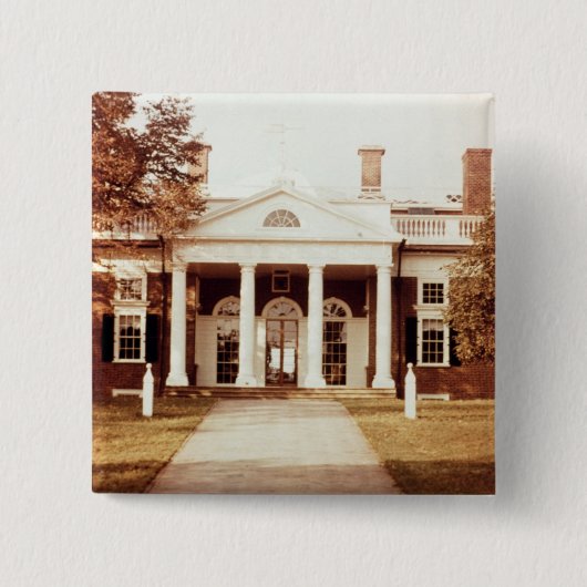 East Front of Monticello Vierkante Button 5,1 Cm (Voorkant)