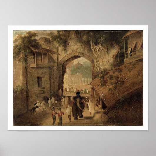 East Gateway, Patna, 1825 (olie op canvas) Poster (Voorkant)