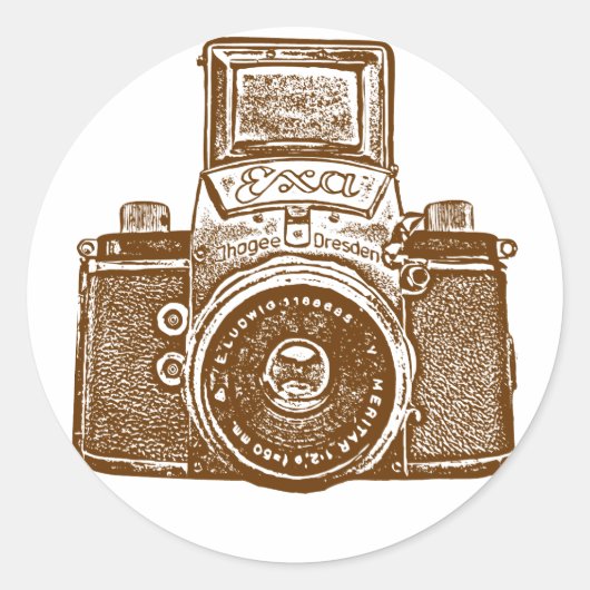 East German Camera - Brown Ronde Sticker (Voorkant)