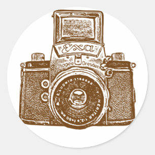 East German Camera - Brown Ronde Sticker