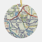 East Hampton CT  Map Keramisch Ornament (Voorkant)