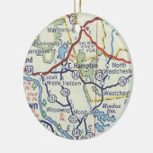 East Hampton CT  Map Keramisch Ornament (Links)