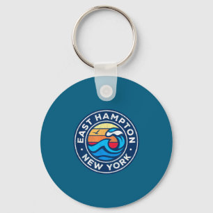 East Hampton New York Ny Vintage Nautische Golven Sleutelhanger