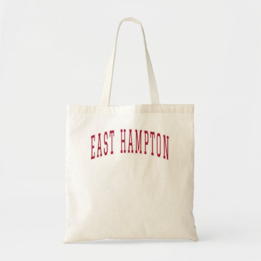 East Hampton New York Souvenir College Style Red T Tote Bag (Voorkant)
