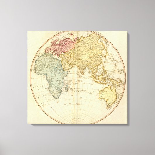East Hemisphere-kaart Canvas Afdruk (Voorkant)