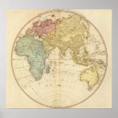 East Hemisphere-kaart Poster (Voorkant)