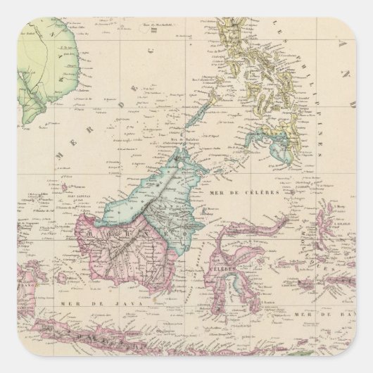 East Indies Vierkante Sticker (Voorkant)