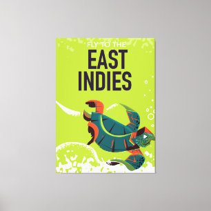 East Indies vintage poster art. Canvas Afdruk
