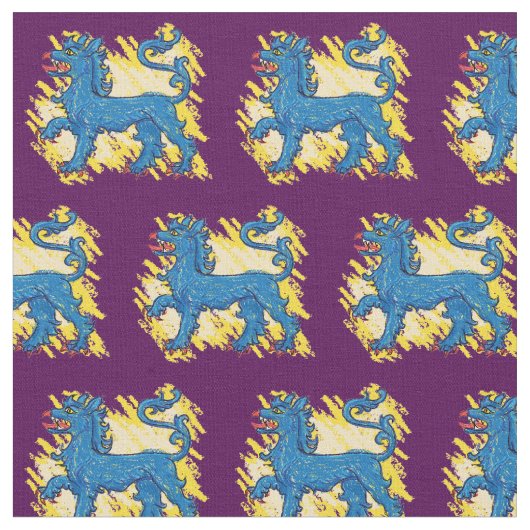 East Kingdom Blue Tyger Stof (Close Up)