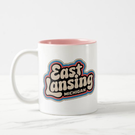 East Lansing 70s Retro Michigan  Koffie Mok (Links)