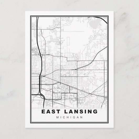 East Lansing Kaart (Voorkant)