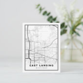 East Lansing Map Briefkaart (Staand voorkant)