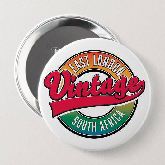East London Zuid-Afrika logo Ronde Button 4,0 Cm (Voorkant /achterkant)