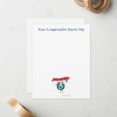 East Longmeadow Earth Day Note Kaart Notitiekaartje (Voorkant / Achterkant in situ)