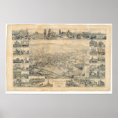 East Los Angeles, CA. Panoramische kaart 1888 (090 Poster (Voorkant)