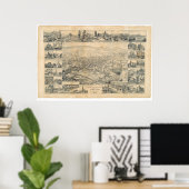 East Los Angeles, CA. Panoramische kaart 1888 (090 Poster (Thuiskantoor)