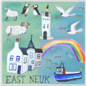 East Neuk Fife Coastal Path Scotland Art Sticker (Voorkant)