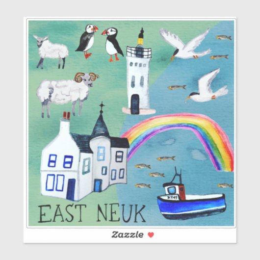 East Neuk Fife Coastal Path Scotland Art Sticker (Vel)