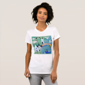 EAST NEUK Fife Scotland Waterverf Map Art T-shirt (Voorkant volledig)