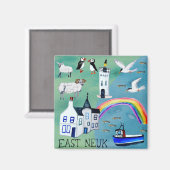 East Neuk of Fife Scotland Waterverf Art Magneet (Voorkant / Achterkant)