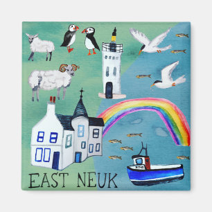 East Neuk of Fife Scotland Waterverf Art Magneet