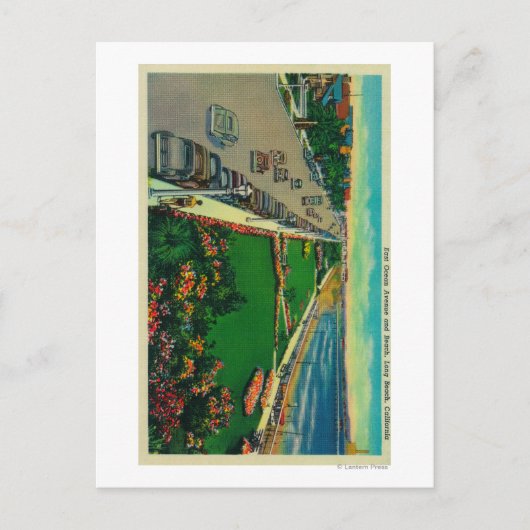 East Ocean Avenue en BeachLong Beach, CA Briefkaart (Voorkant)